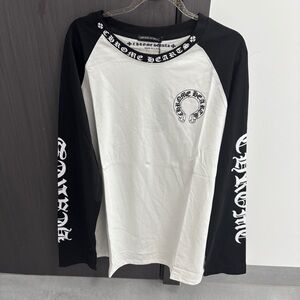 Chrome Hearts Black and White Logo Trim Raglan Tee